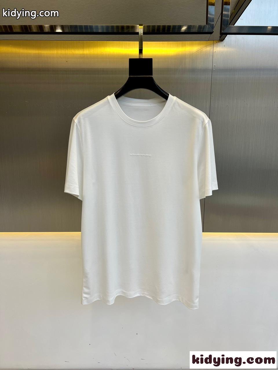 シンプル ロゴ入り クルーネック 半袖Tシャツ アレキサンダーワング Tシャツ コピー ホワイト-0