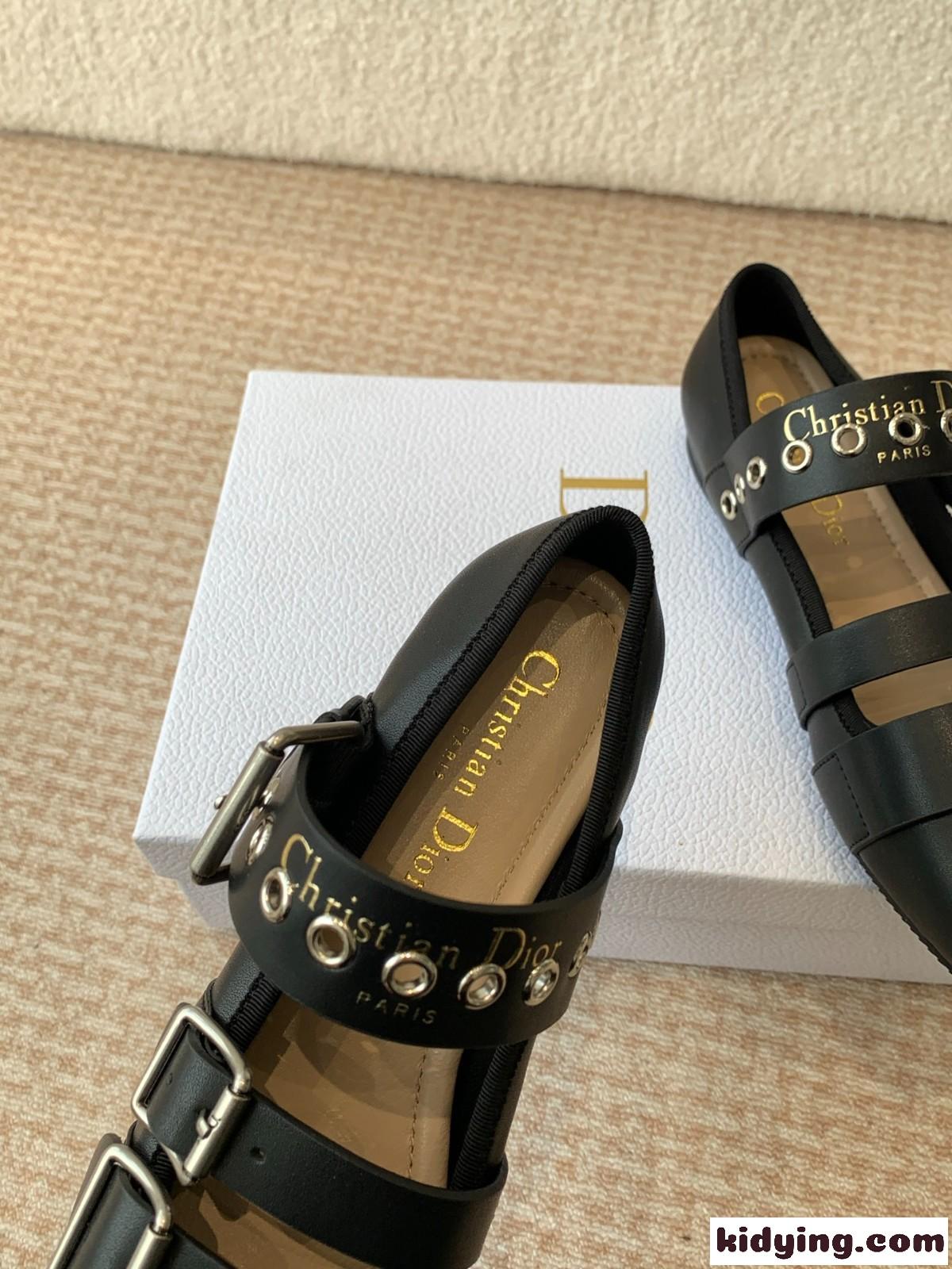 大人クールデザイン&Dior Punk バレリーナ スーパーコピー レザー ブラック-3