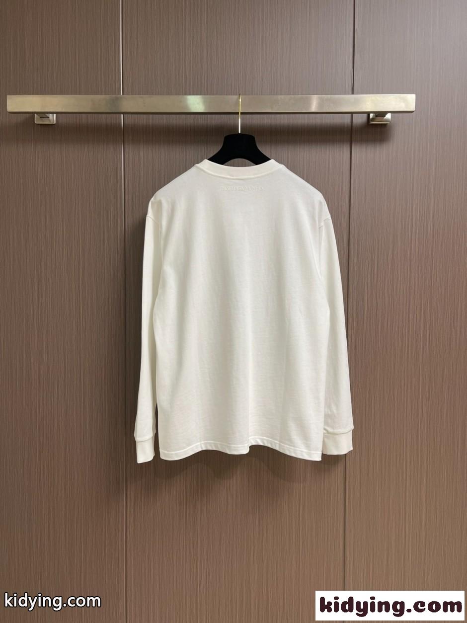 メッセージプリント ロングスリーブTシャツ ボッテガ・ヴェネタ Tシャツ コピー ホワイト-0