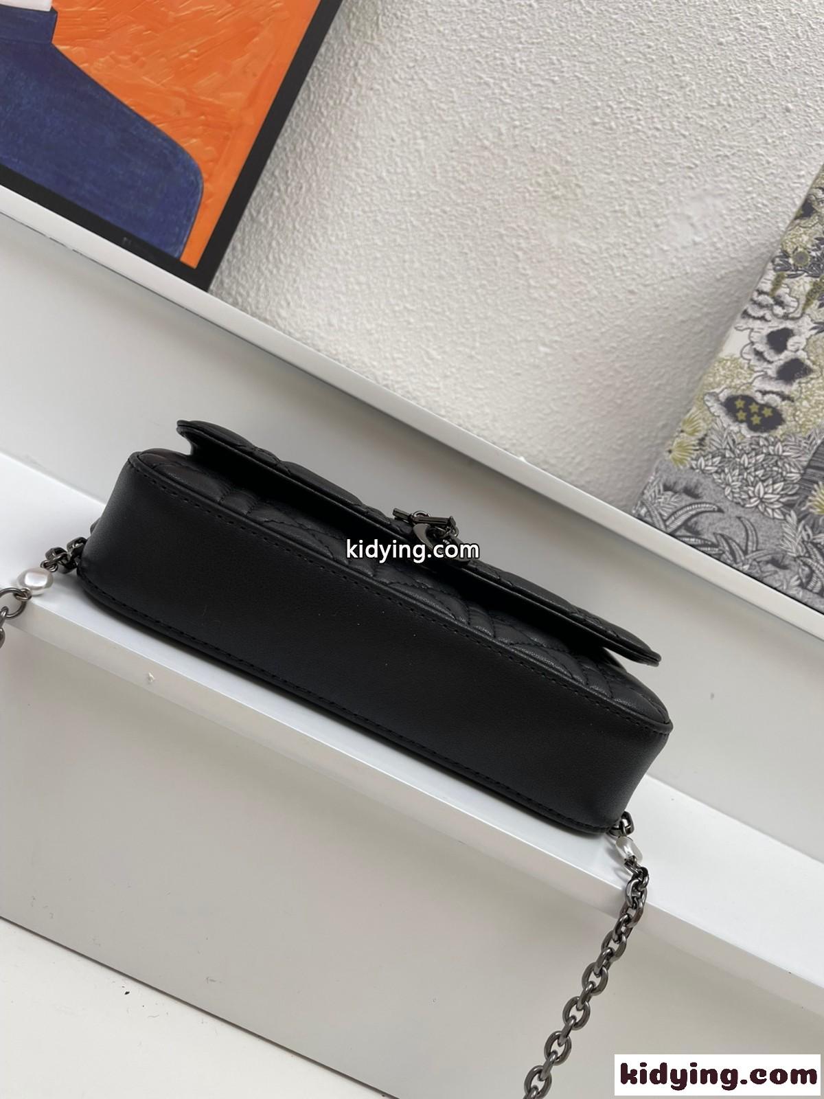 クリスチャン・ディオール バッグ コピー LADY DIOR フォンポーチ ブラック-4