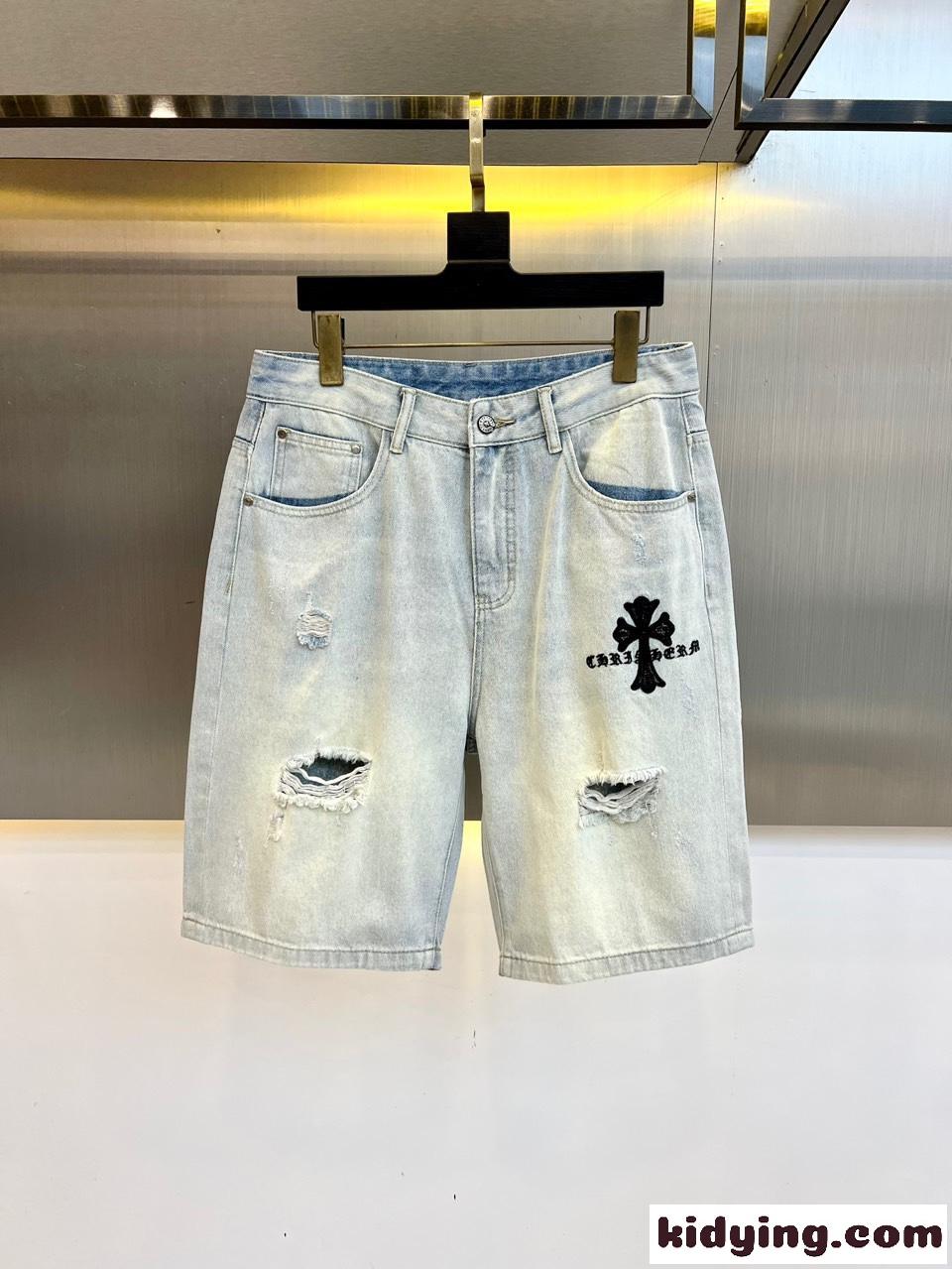 春夏 定番 合わせやすい クロムハーツ パンツ 偽物 コットン デニム ショートパンツ-0