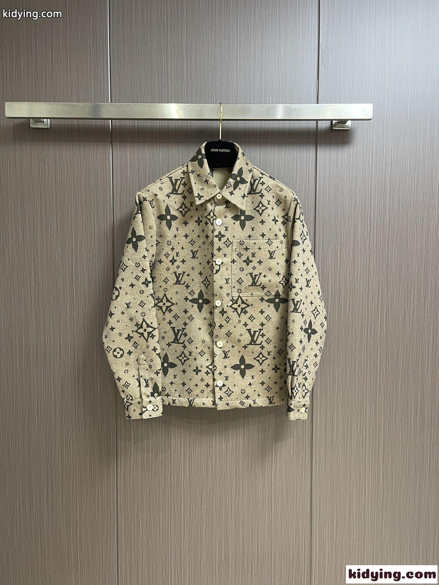 ルイヴィトン ジャケット コピー モノグラムダブルフェイスウールシルクアンドカシミヤブレンドオーバーシャツ-1