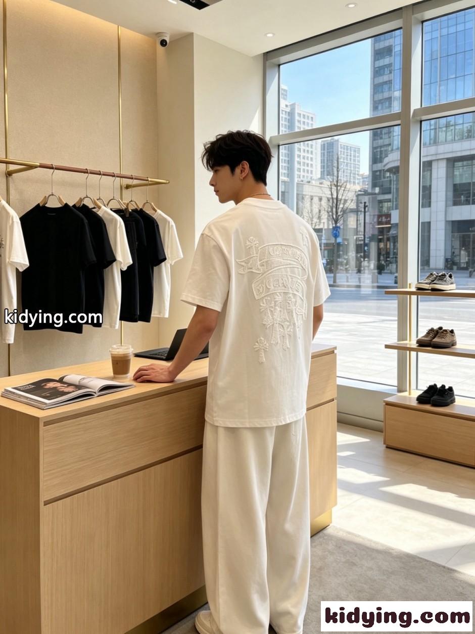カジュアル クルーネック 半袖Tシャツ クロムハーツ Tシャツ 偽物 合わせやすい-0