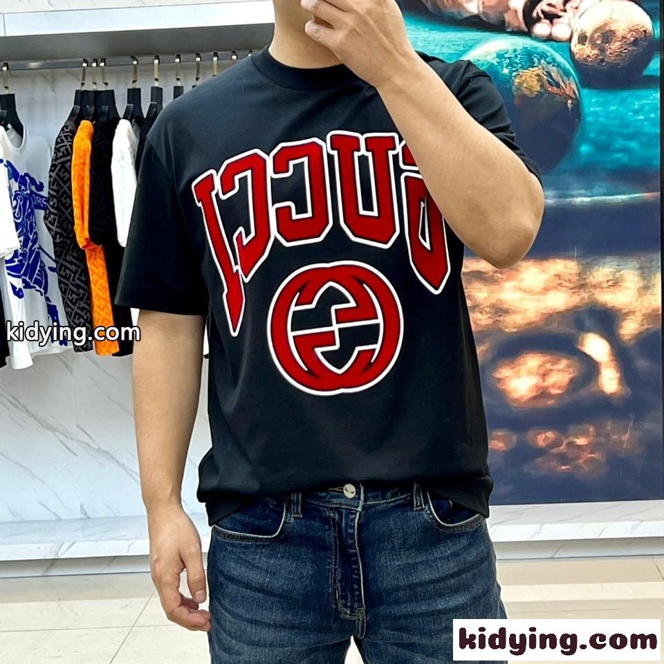 グッチ Tシャツ コピー 定番 合わせやすい ロゴ 半袖tシャツ ブラック-1
