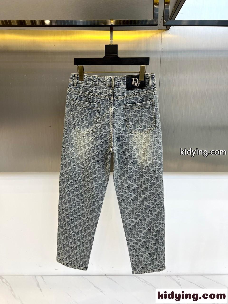 上品 総柄 デニムパンツ クリスチャン・ディオール ジーンズ 偽物 メンズ-1