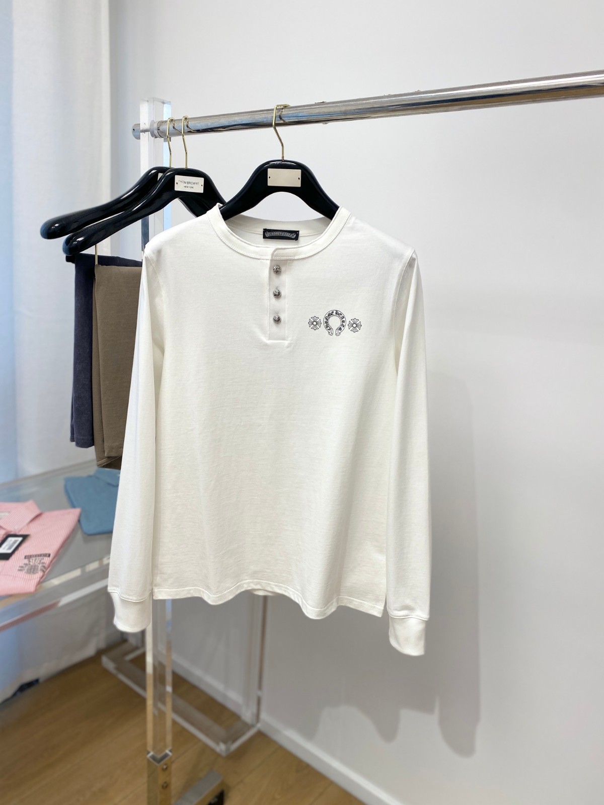 シンプル おしゃれ クロムハーツ Tシャツ コピー 長袖Tシャツ ホワイト-0