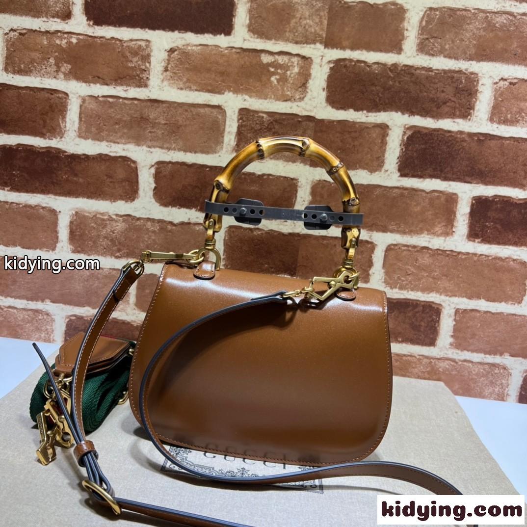 グッチ バンブー 1947 スモール トップハンドルバッグ グッチ バッグ コピー 675797 ブラウン-2