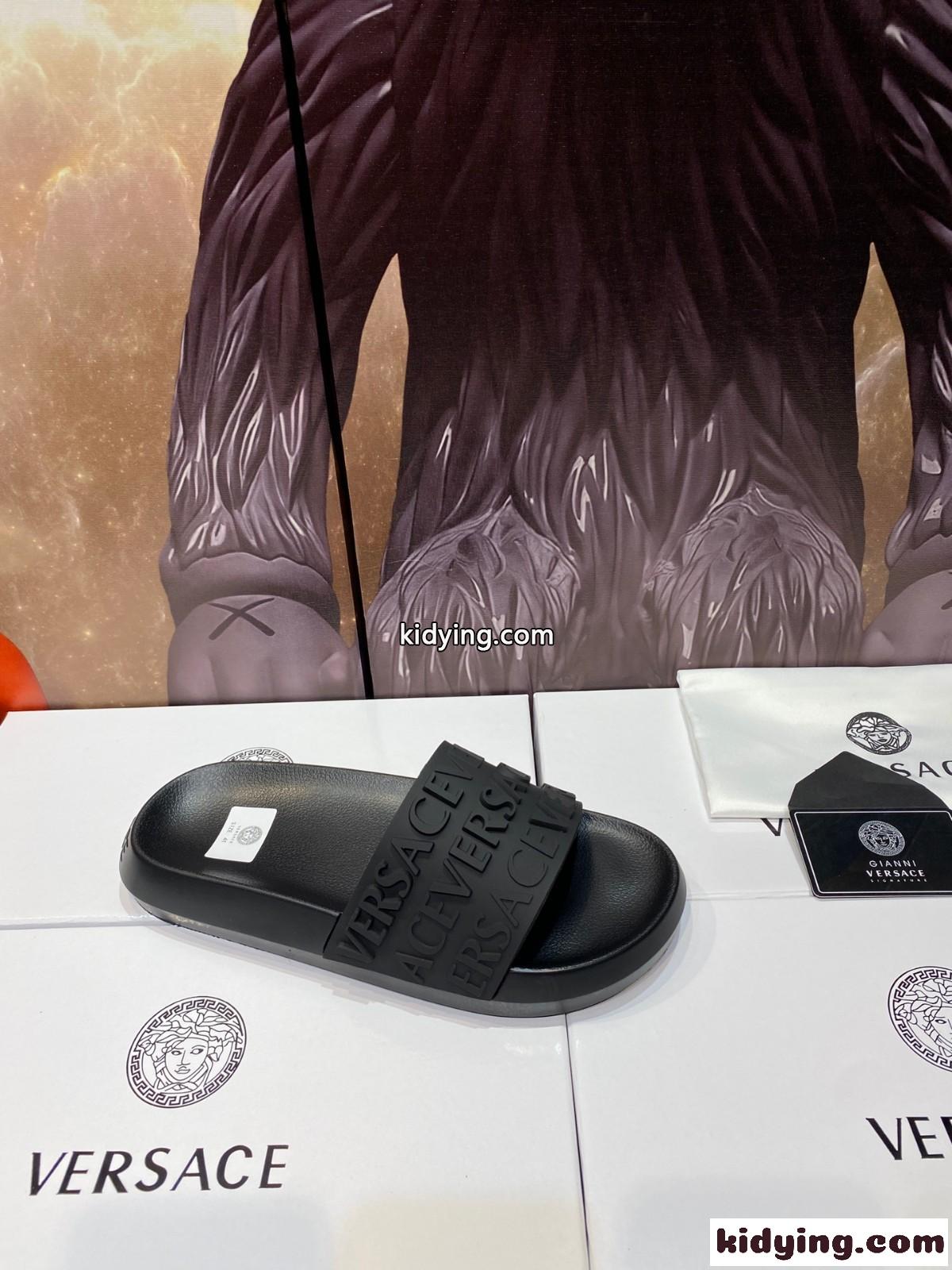 VERSACE ロゴ スライダーサンダル ヴェルサーチェ サンダル コピー メンズ-4