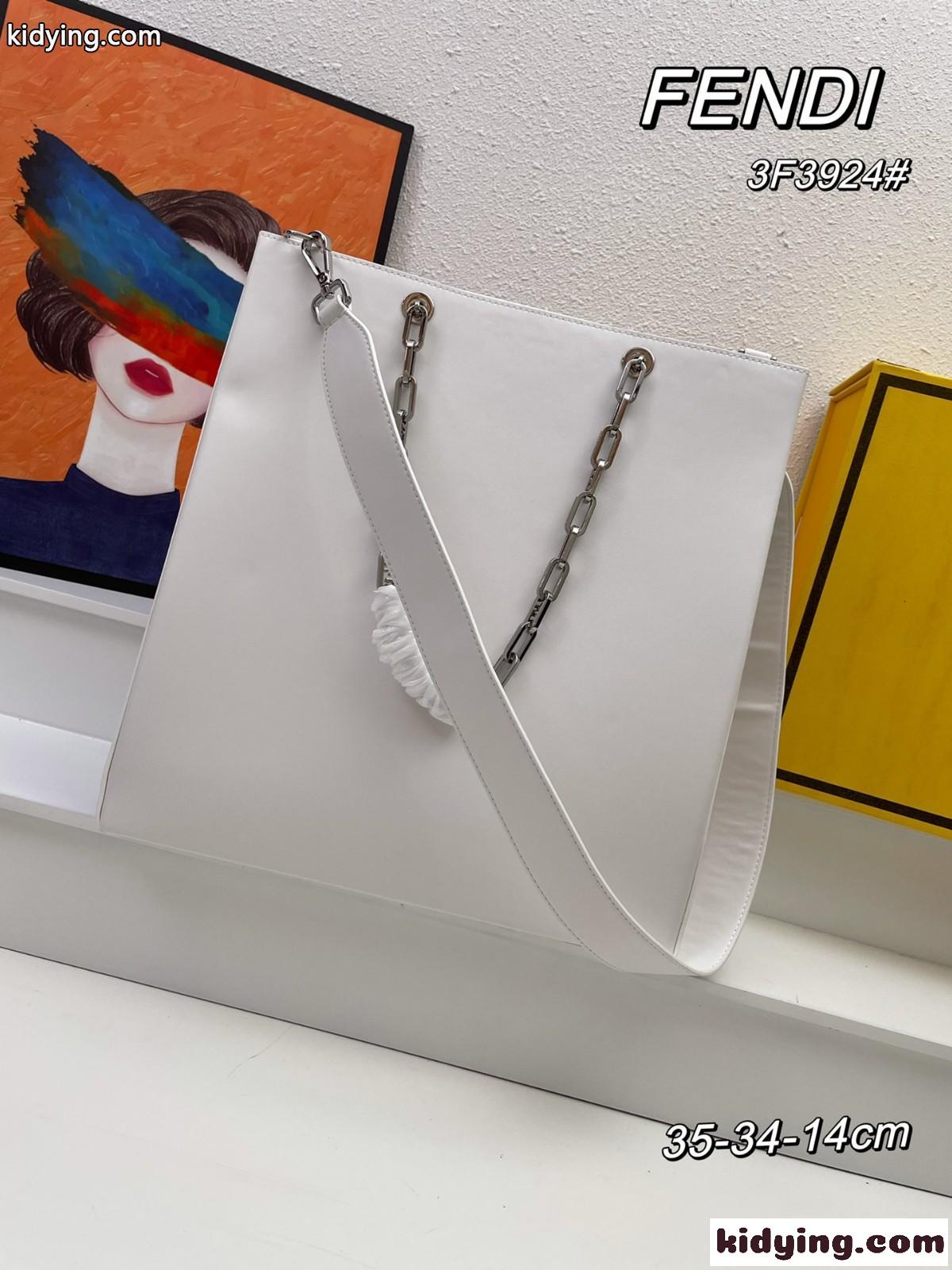 Fendi Pack ミディアム ショッピングバッグ フェンディ バッグ コピー レディース ホワイト-2