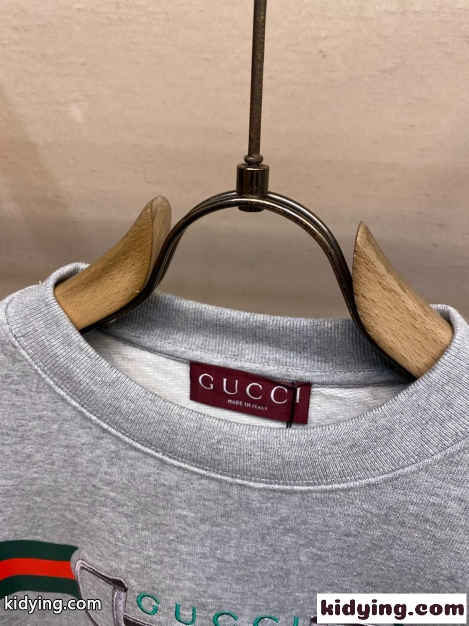 プリント付き コットン スウェットシャツ グッチ Tシャツ コピー グレー-1