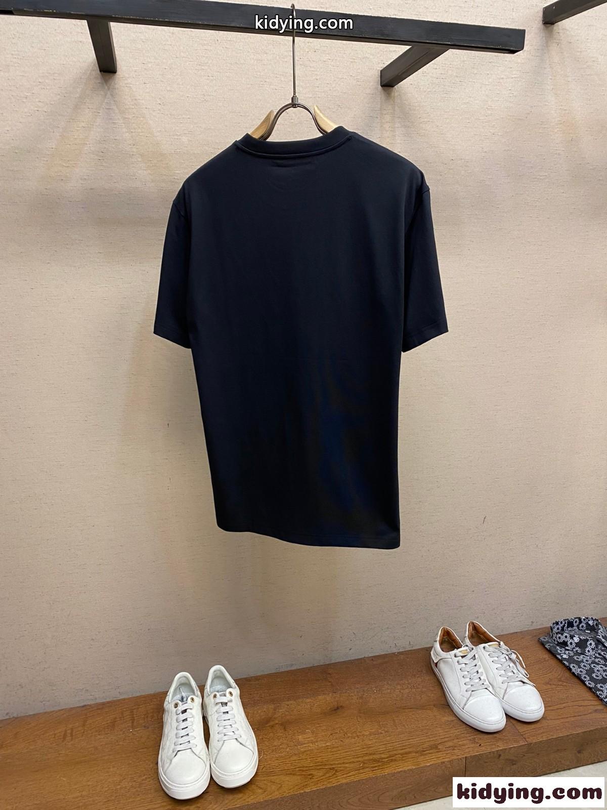 シンプル アレキサンダーワング Tシャツ コピー ロゴ入り クルーネック 半袖Tシャツ ブラック-0