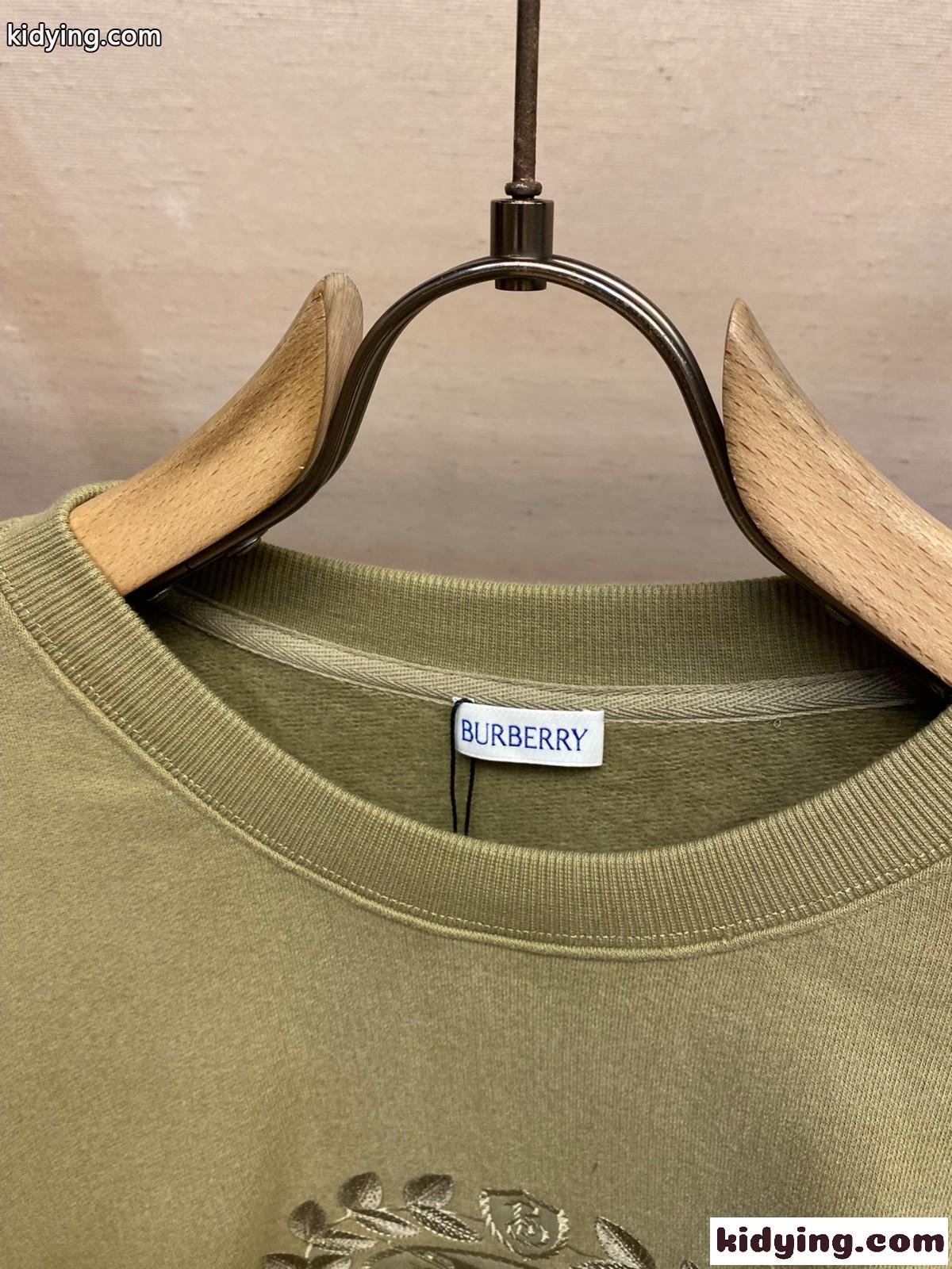 EKD コットンスウェットシャツ バーバリー Tシャツ コピー クルーネック カーキ-1