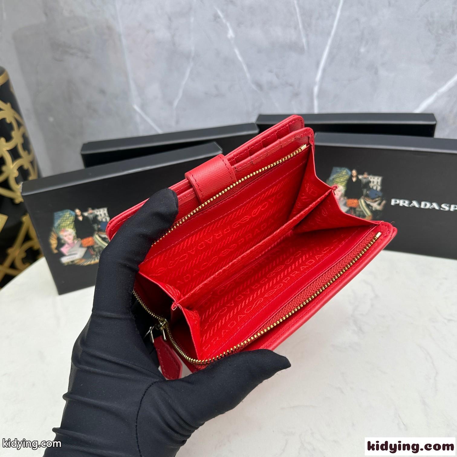 洗練された 定番 二つ折り財布 プラダ 財布 コピー レッド-3
