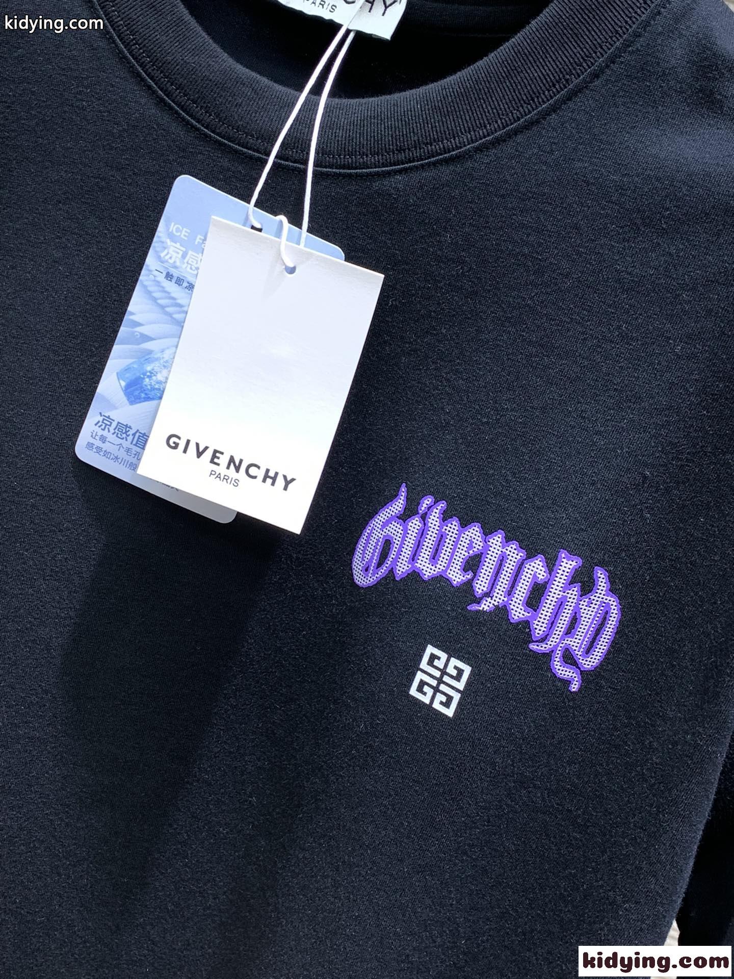 着心地いい コットン ジバンシィ Tシャツ 偽物 クルーネック 半袖Tシャツ ブラック-2