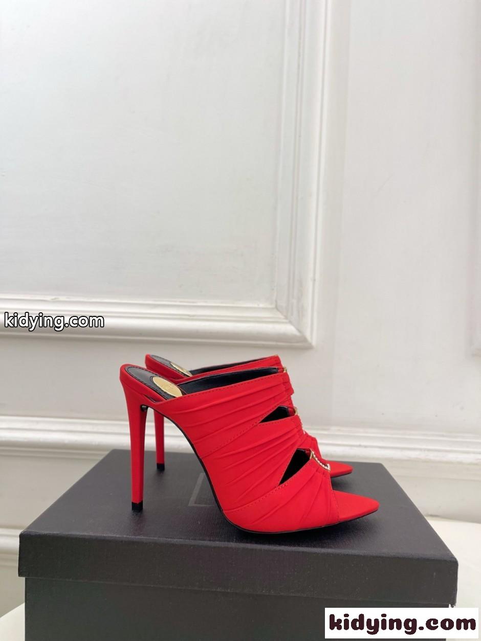 エレガント イヴ・サンローラン サンダル コピー YSL エミリー ミュール レッド-1