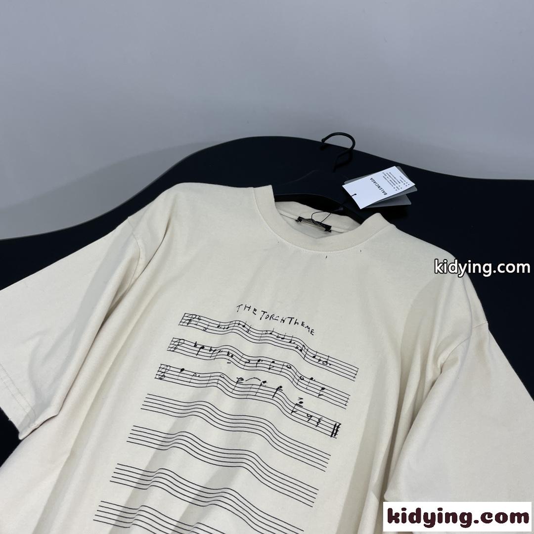 Balenciaga Music| Angelo Badalamenti Series Tシャツ バレンシアガ Tシャツ コピー ベージュ-1