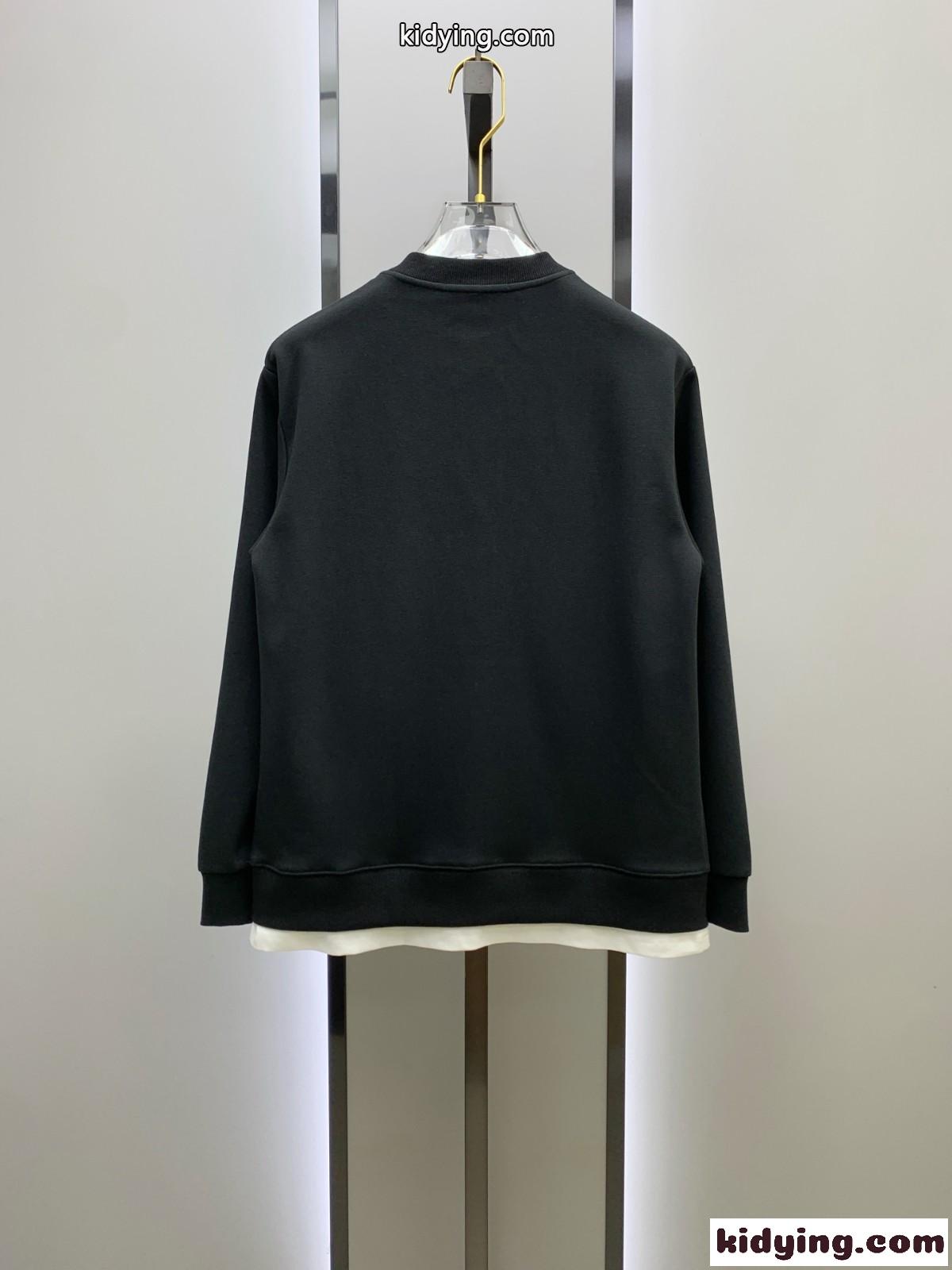お洒落 重ね着風 スウェットシャツ ジバンシィ Tシャツ コピー ブラック-3