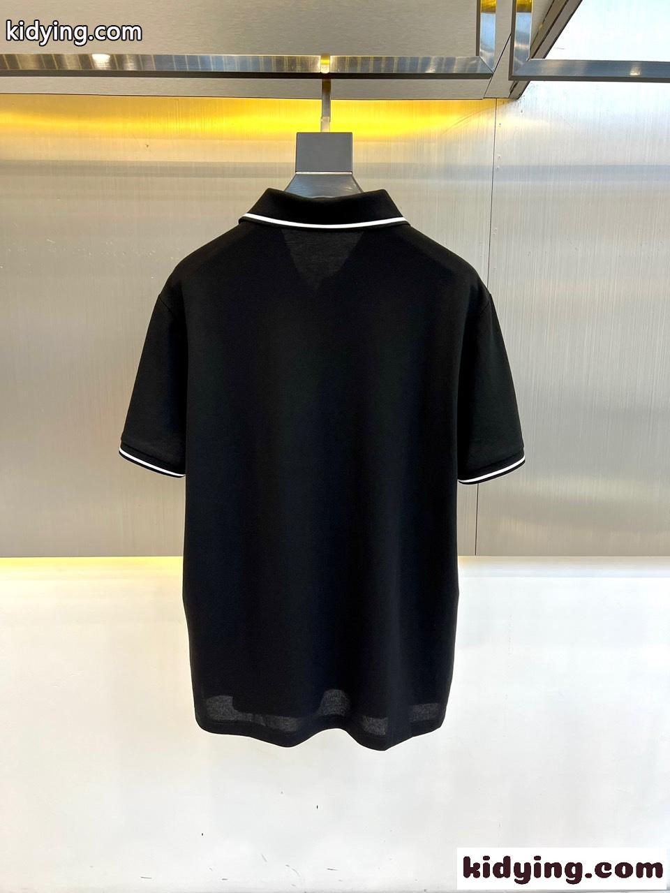 エルメネジルド・ゼニア 半袖Tシャツ コピー ロゴ コットンピケ メンズ ポロシャツ ブラック-4