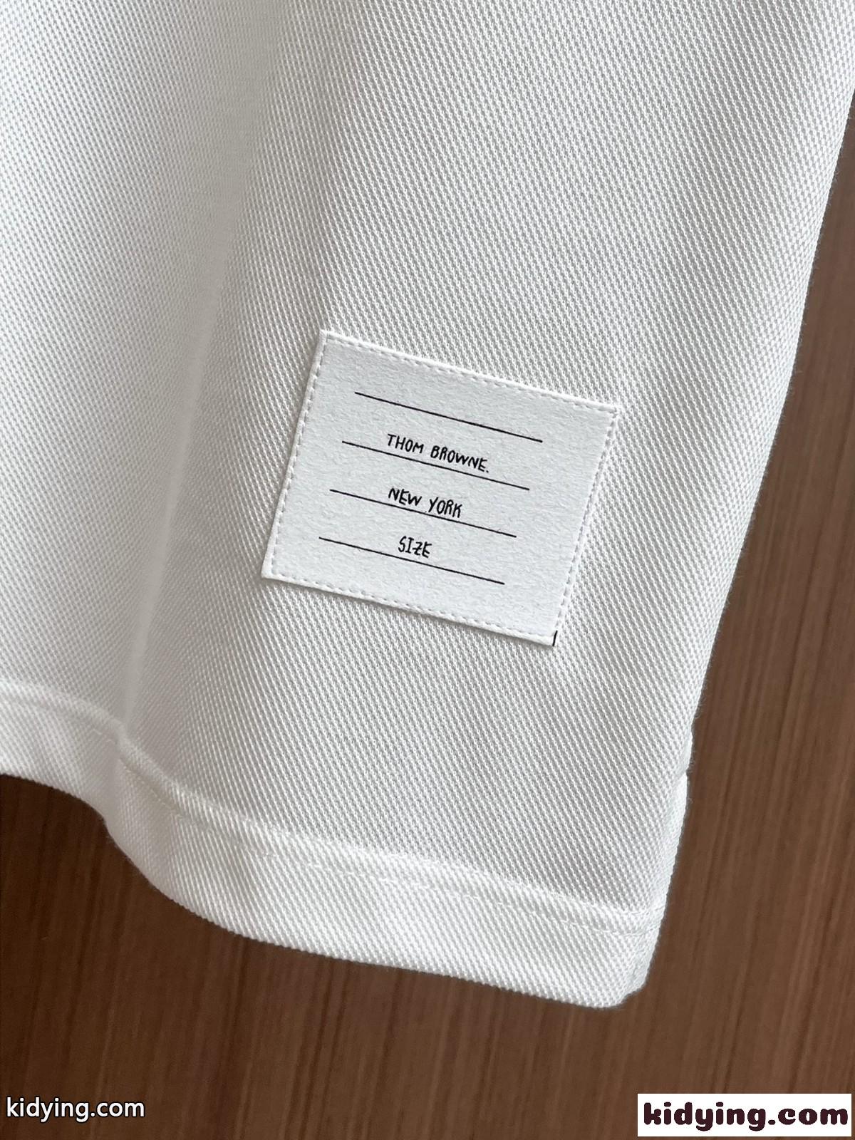 トムブラウン Tシャツ コピー カジュアル コットン 半袖ポロシャツ ホワイト-2