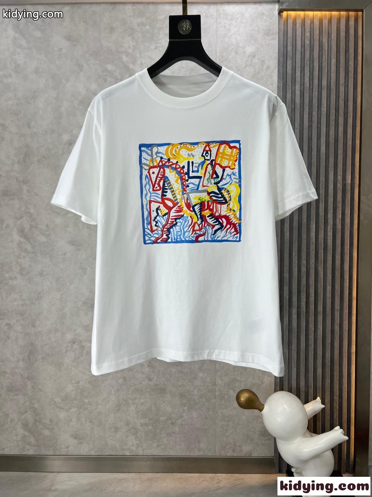 定番 カジュアル 合わせやすい 半袖Tシャツ エルメス Tシャツ コピー ホワイト-2
