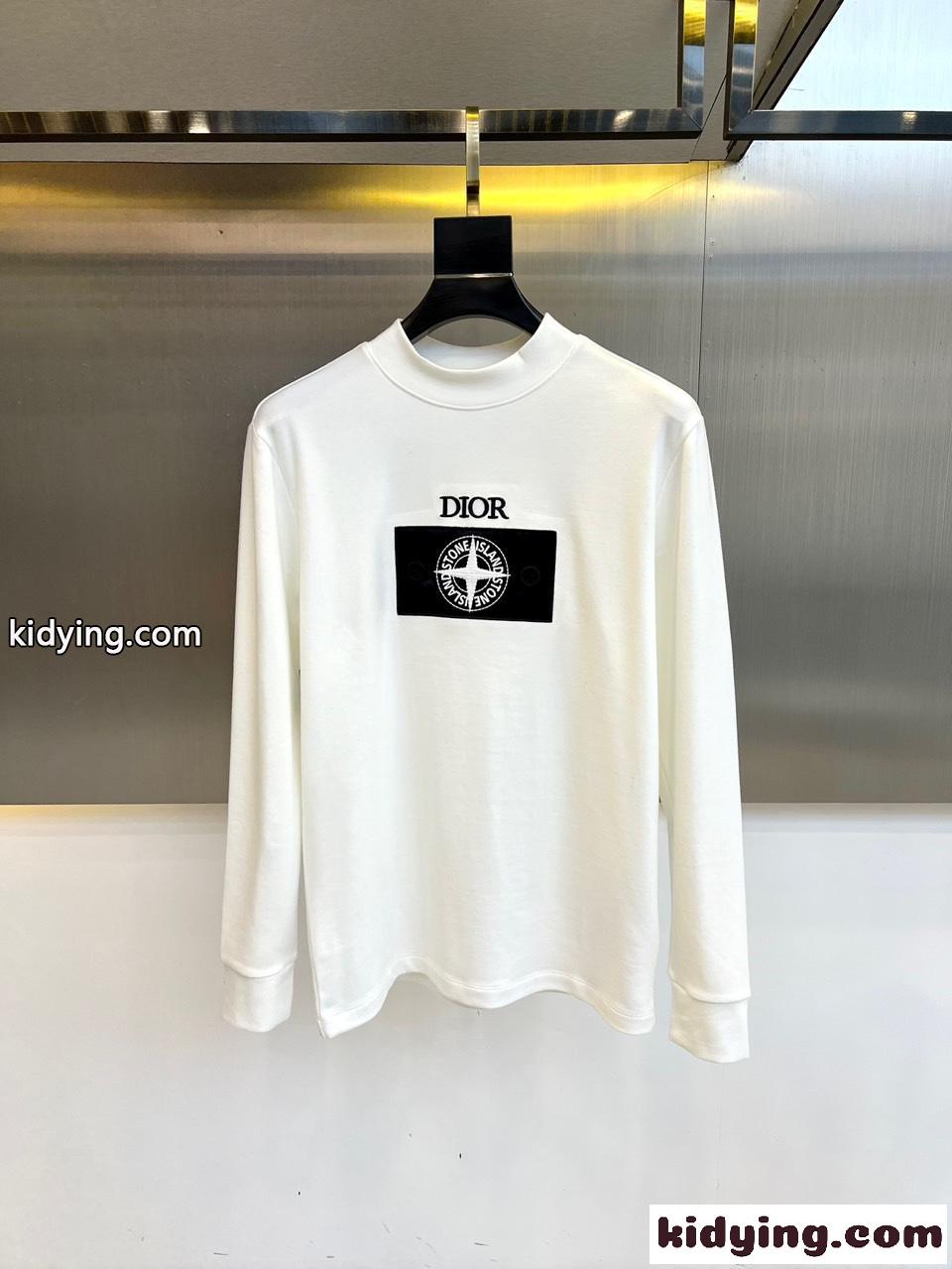 人気 DIOR AND STONE ISLAND 長袖Tシャツ クリスチャン・ディオール Tシャツ コピー ホワイト-0