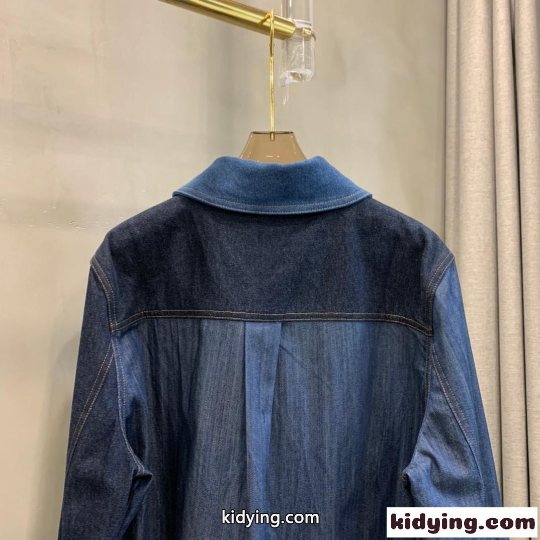 新作♪アナグラム オーバーシャツ デニム 刺繍 ロエベ シャツ コピー ゆったり 人気-3