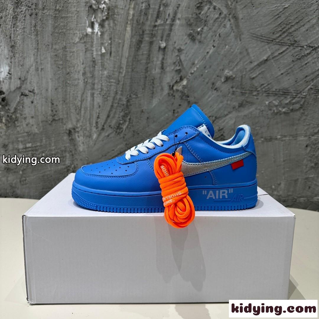 大人気 OFF-WHITE X Air Force 1 オフホワイト スニーカー コピー ブルー-1
