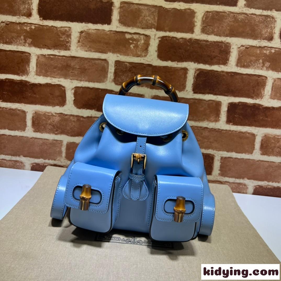 人気 エレガント バンブー バックパック グッチ バッグ コピー レディース ブルー-1