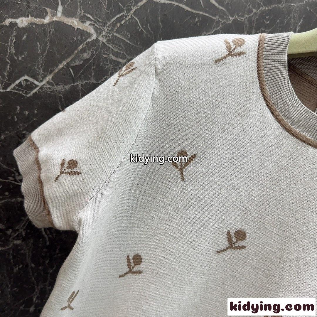 春夏 刺繍入り ショートスリーブニット エルメス ニットウェア コピー ホワイト-4