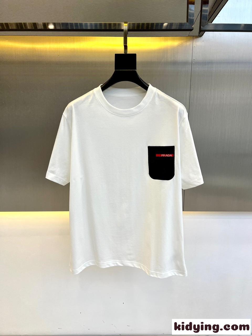 お洒落 合わせやすい プラダ Tシャツ コピー 半袖Tシャツ ホワイト-0