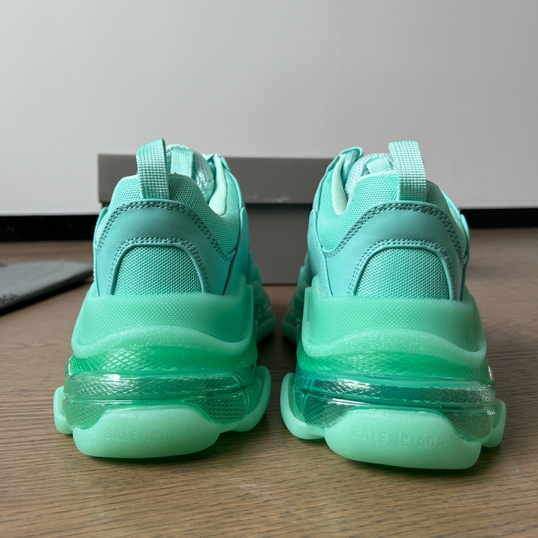 人気 軽量 Triple S Clear Sole バレンシアガ スニーカー スーパーコピー グリーン-4