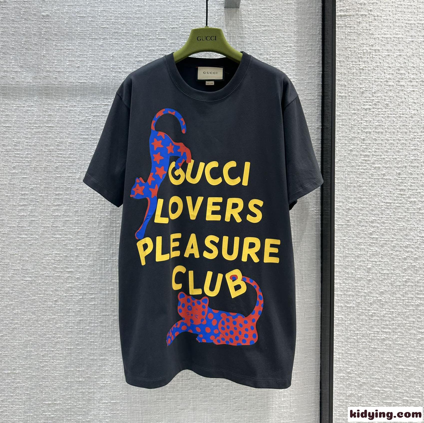 カジュアル オーバーサイズ プリント コットンTシャツ グッチ Tシャツ コピー 半袖-2