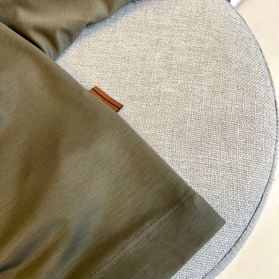 シンプル ロゴ エルメネジルド・ゼニア 半袖Tシャツ コピー クルーネック グリーン-4