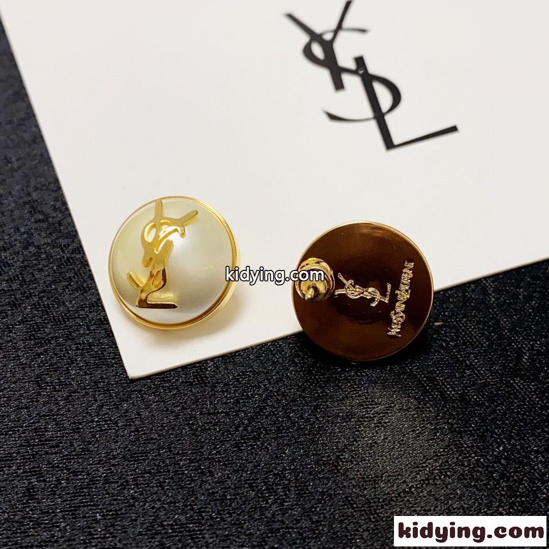 上品 YSLモノグラム パールイヤリング イヴ・サンローラン ピアス コピー レディース-1