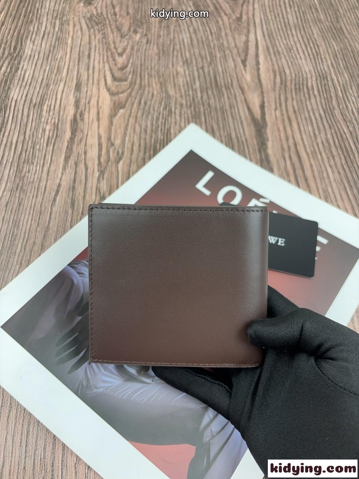 洗練された アナグラム 2つ折り財布 ウォレット ロエベ 財布 コピー ダークブラウン-3