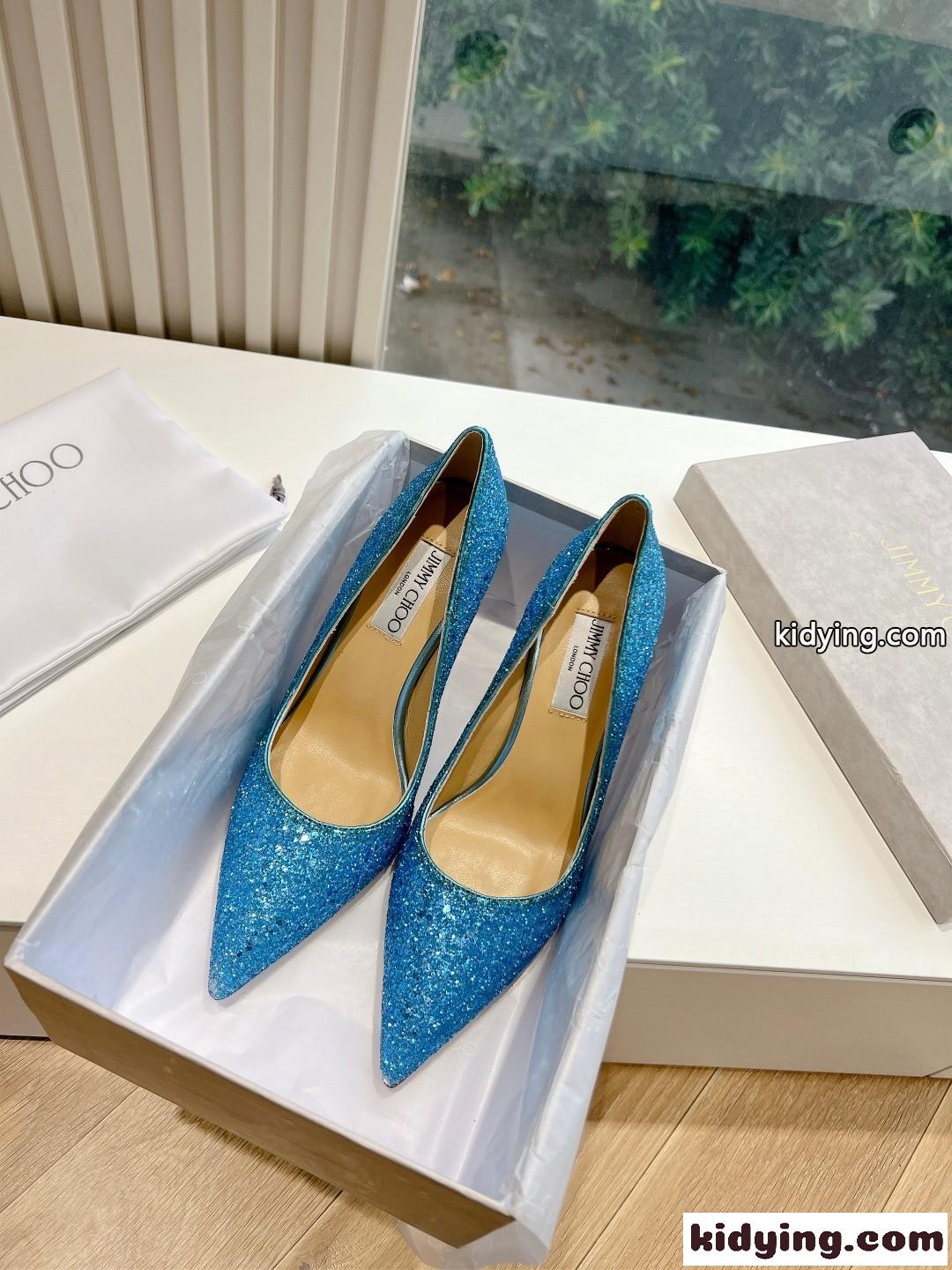 美人度アップ 人気 ピンヒールパンプス ジミーチュウ パンプス スーパーコピー ブルー-2