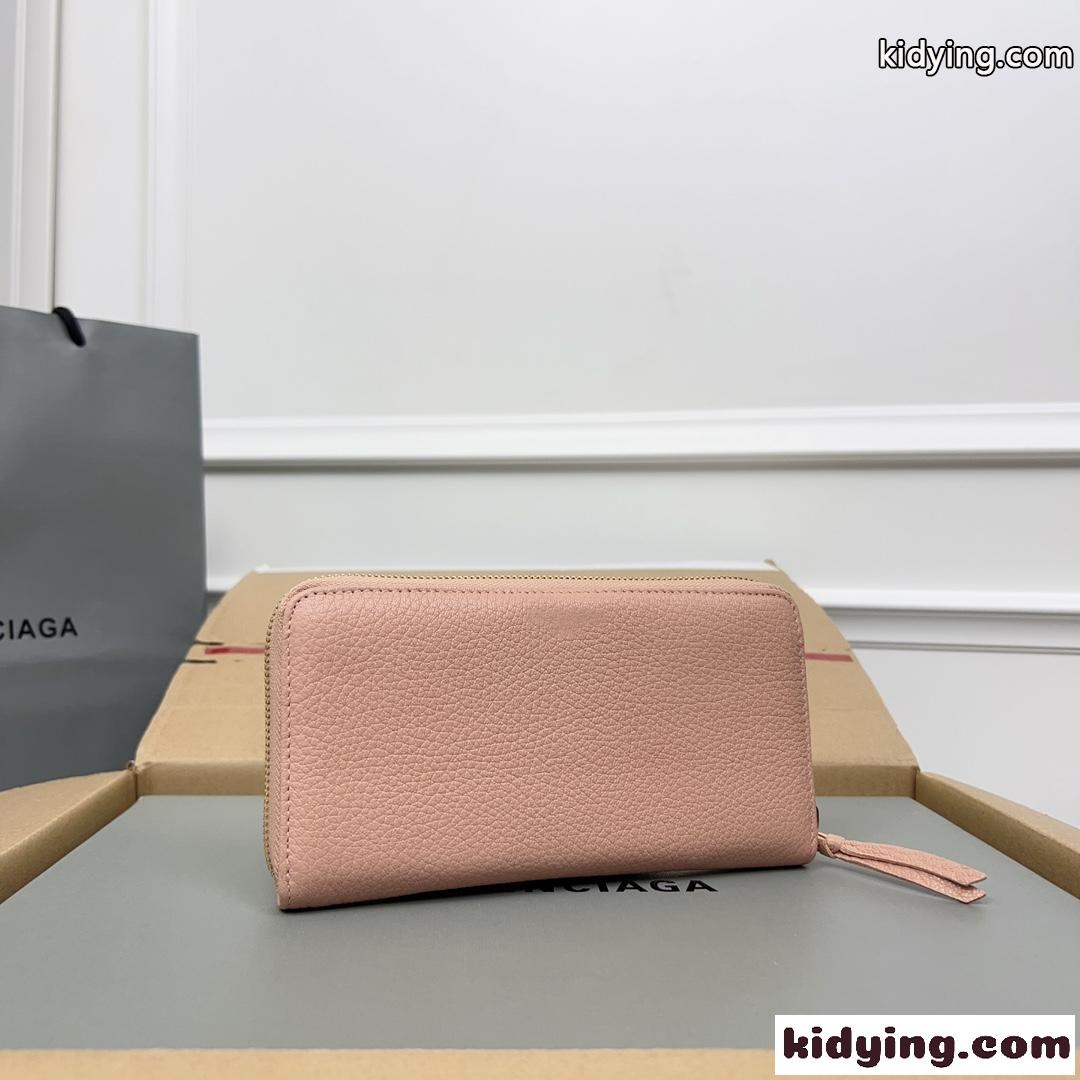 定番 ラウンドファスナー 長財布 バレンシアガ 財布 コピー ローズピンク-0