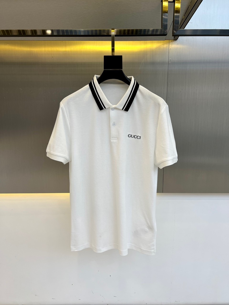 クラシック カジュアル グッチ Tシャツ 偽物 半袖 ポロシャツ コットンピケ-1