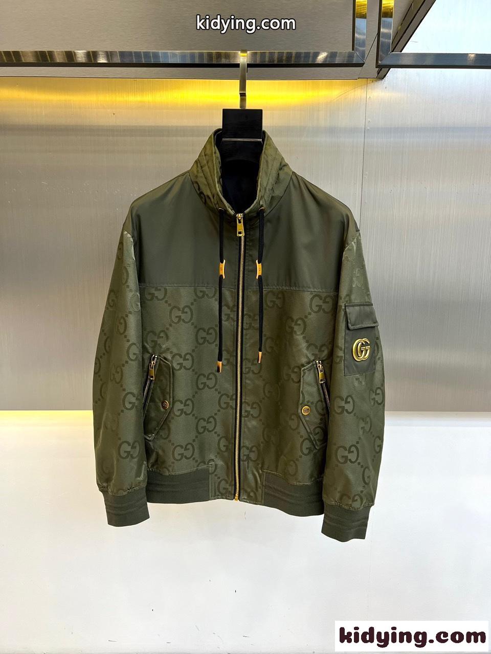 カジュアル おしゃれ グッチ ジャケット コピー メンズ ブルゾン グリーン-2