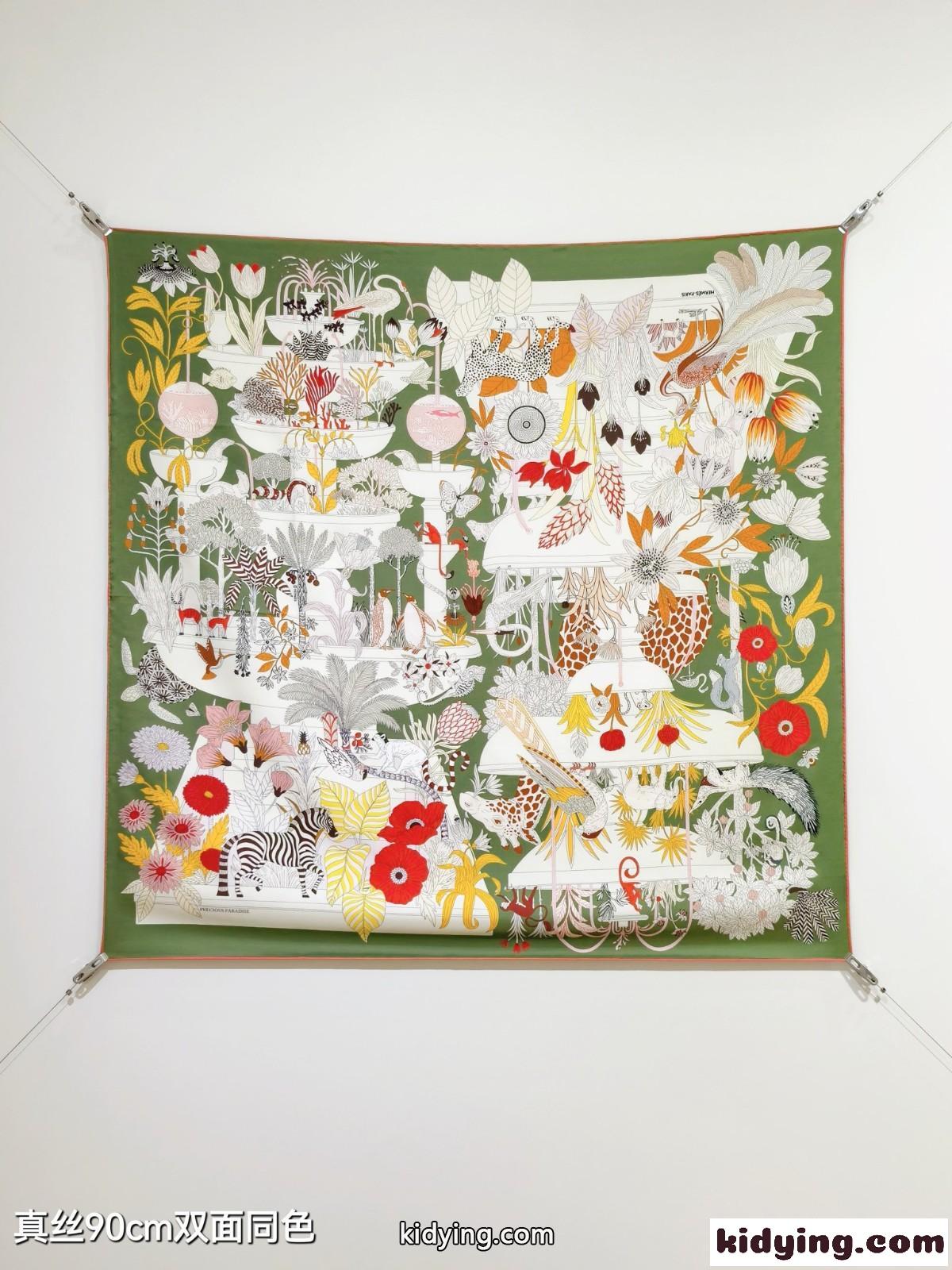 エルメス スカーフ コピー 上品 爽やか 人気 プリント シルクスカーフ 90x90-0