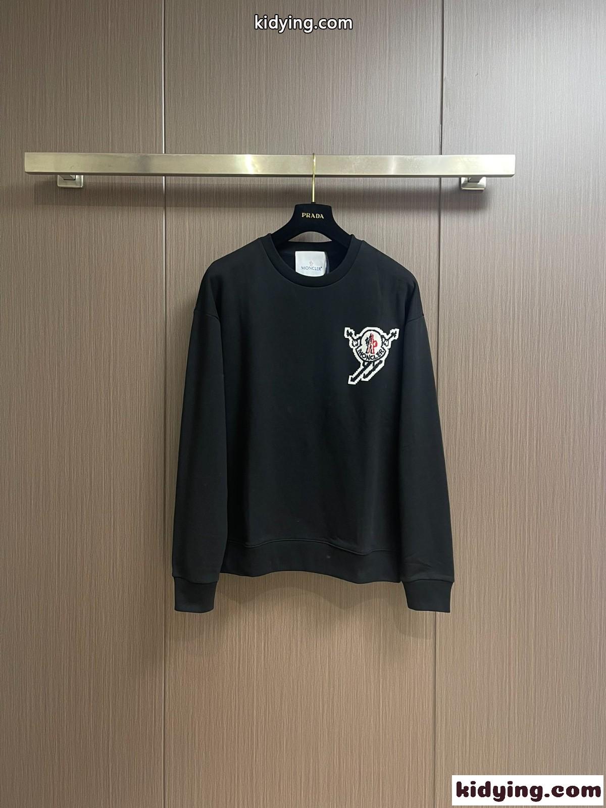 定番 カジュアル スウェットシャツ モンクレール Tシャツ コピー ロングスリーブ ブラック-1