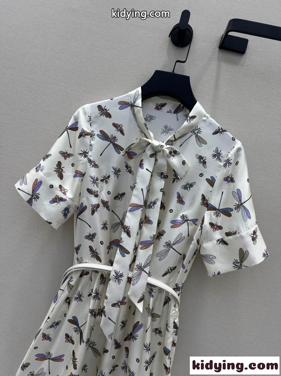 プリント シルクツイル ドレス グッチ ワンピース 偽物 半袖-2