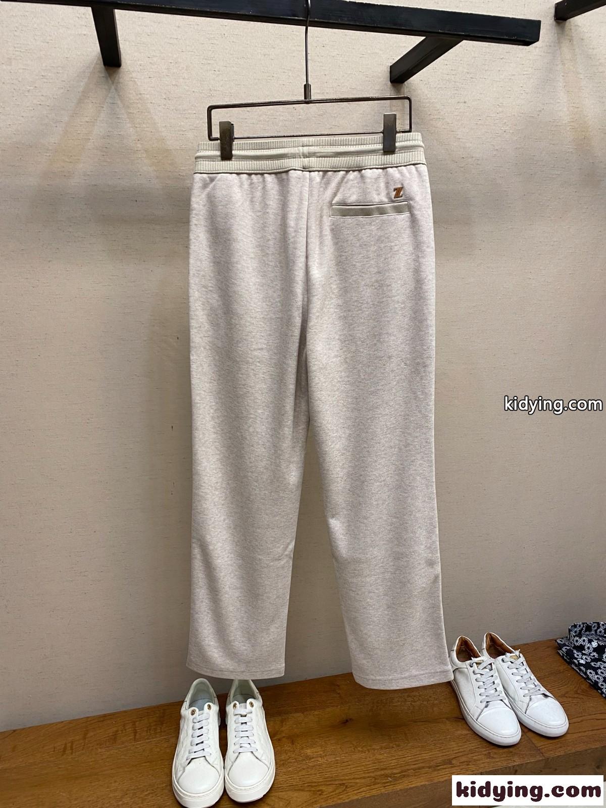 エルメネジルド・ゼニア パンツ 偽物 カジュアル リラックス スウェットパンツ ベージュ-2