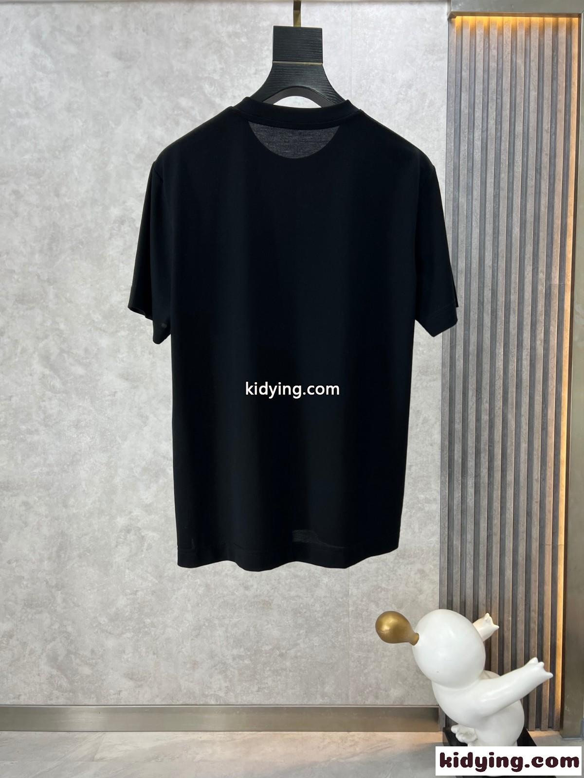 定番 人気 合わせやすい 半袖Tシャツ エルメス Tシャツ コピー ブラック-1