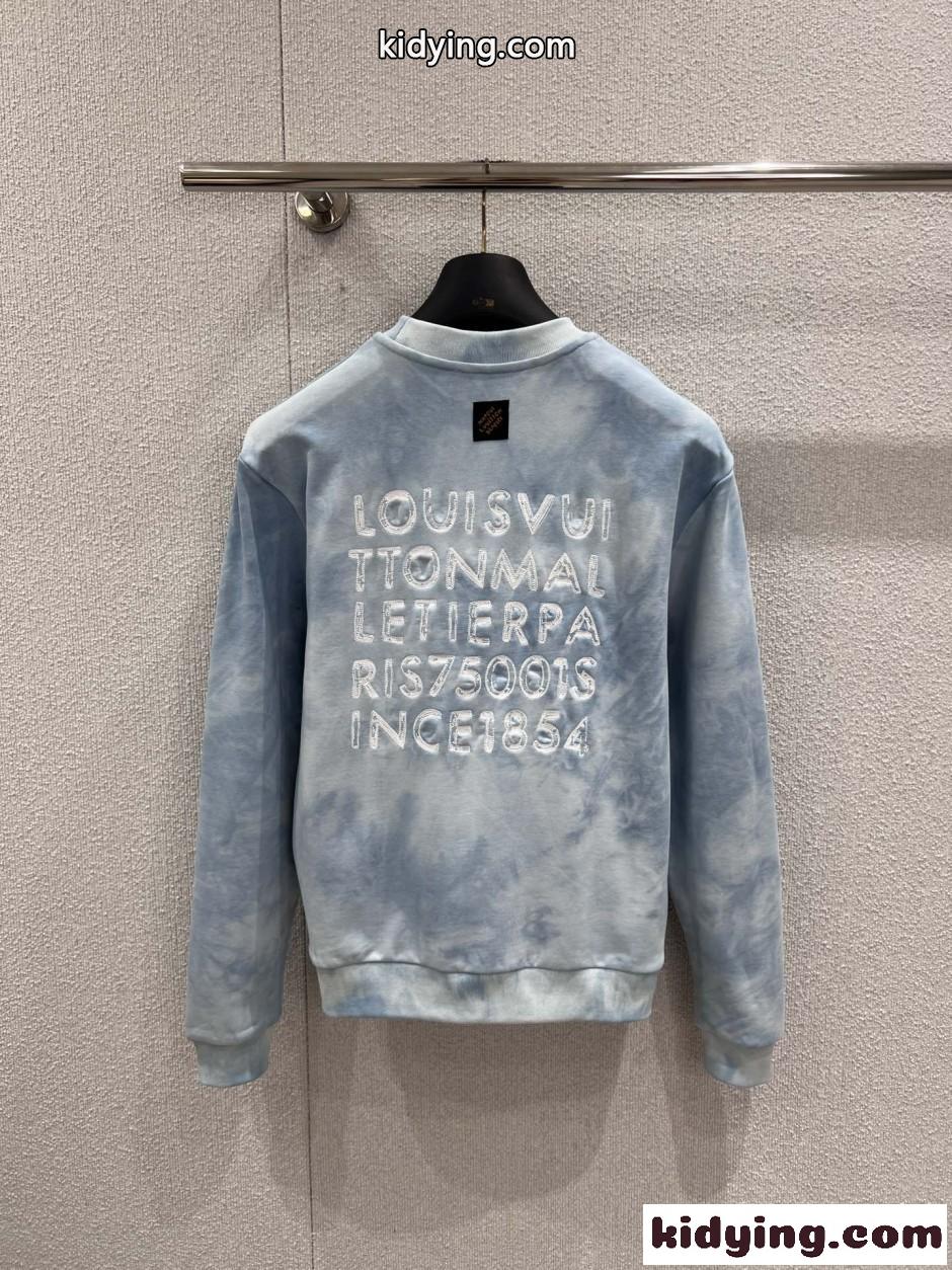 タイダイ スウェットシャツ ルイ・ヴィトン Tシャツ コピー クルーネック-0