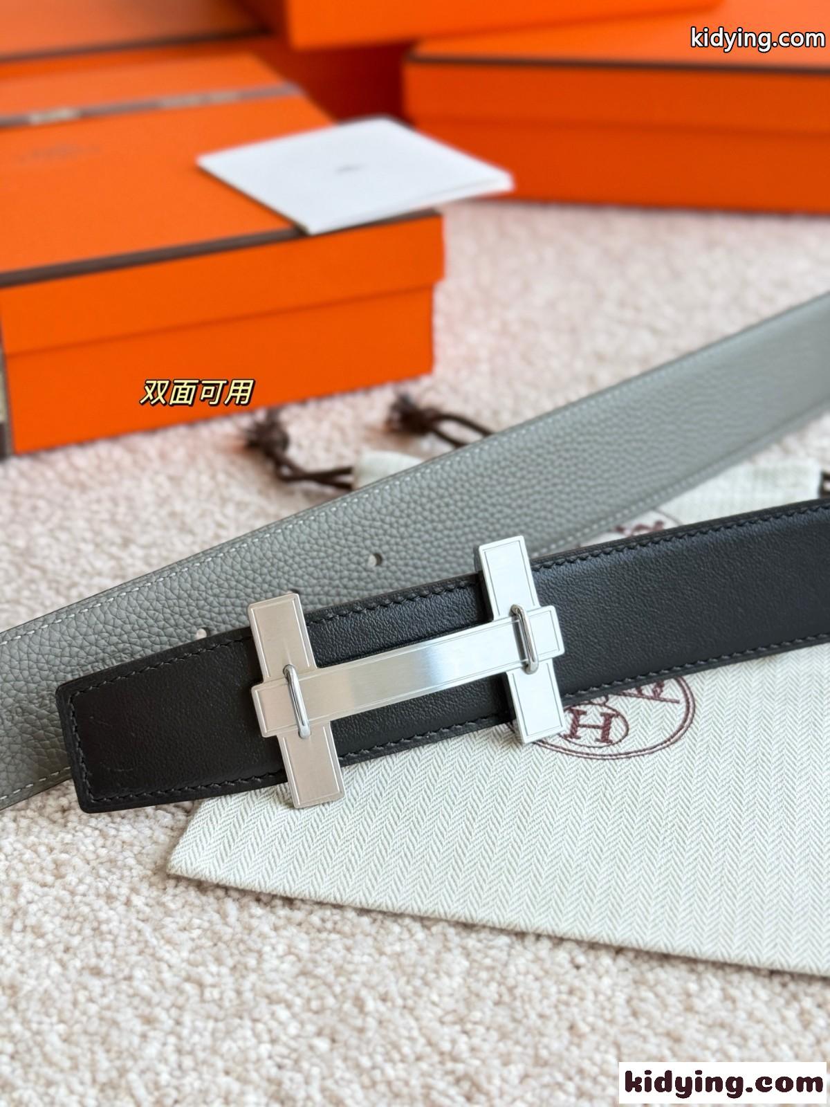 エルメス ベルト コピー リバーシブル レザーベルト Hジャンピング 38MM-3
