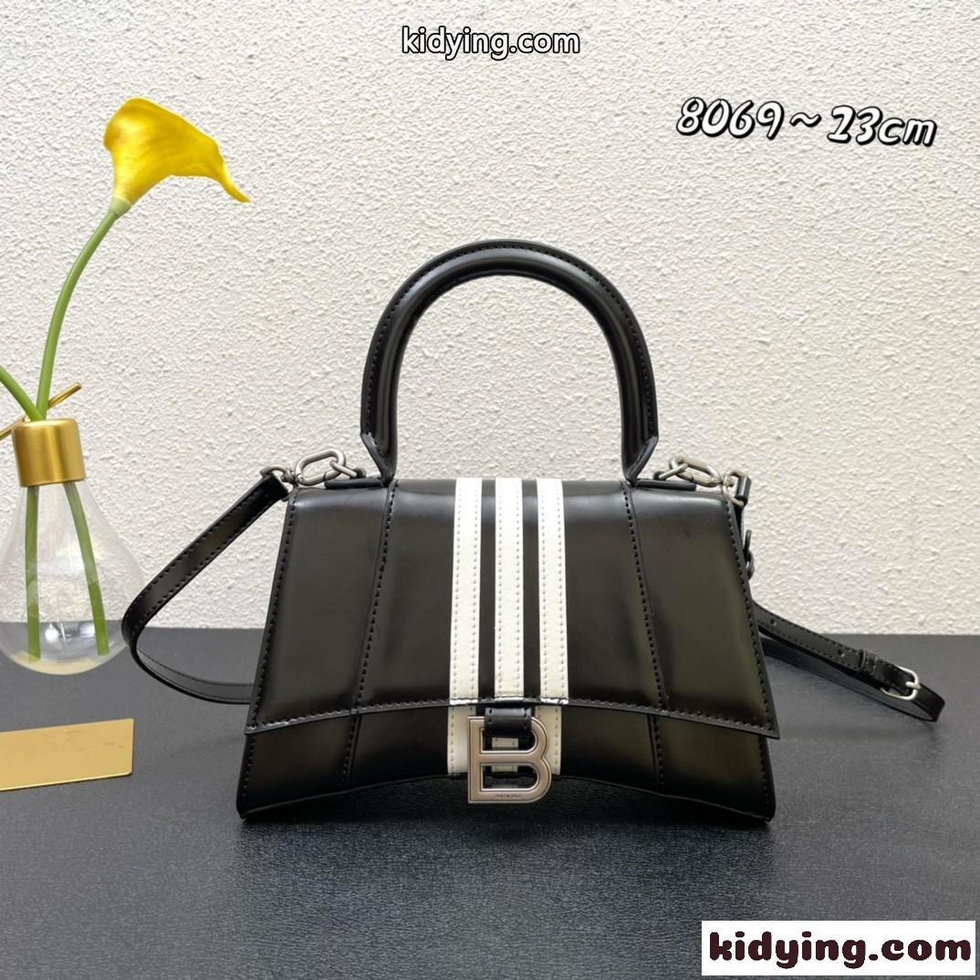BALENCIAGA x ADIDAS 人気 HOURGLASS ハンドバッグ バレンシアガ バック コピー ブラック-0