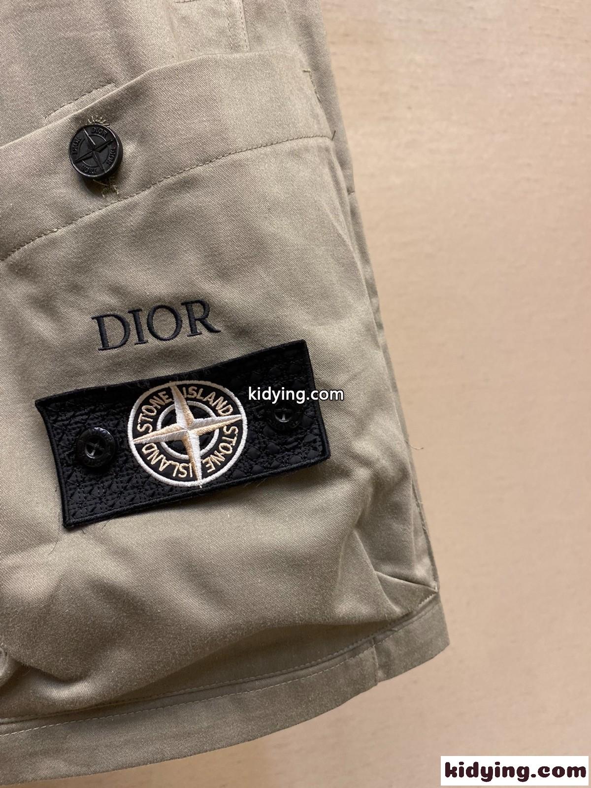 クリスチャン・ディオール パンツ コピー DIOR AND STONE ISLAND バミューダショートパンツ ブラウン-4