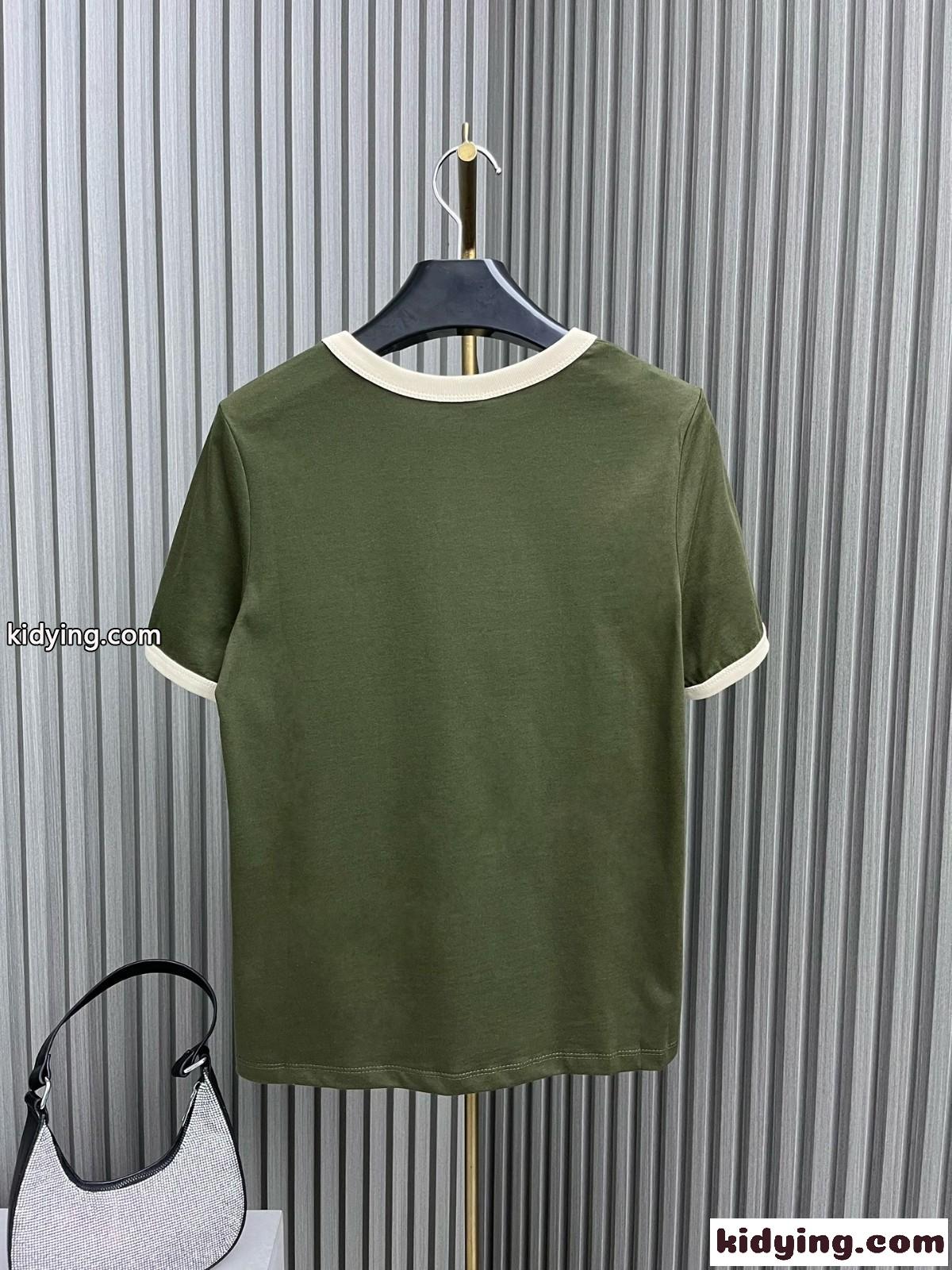 セリーヌ Tシャツ コピー 人気 おしゃれ クルーネック ロゴ コットン 半袖Tシャツ-2