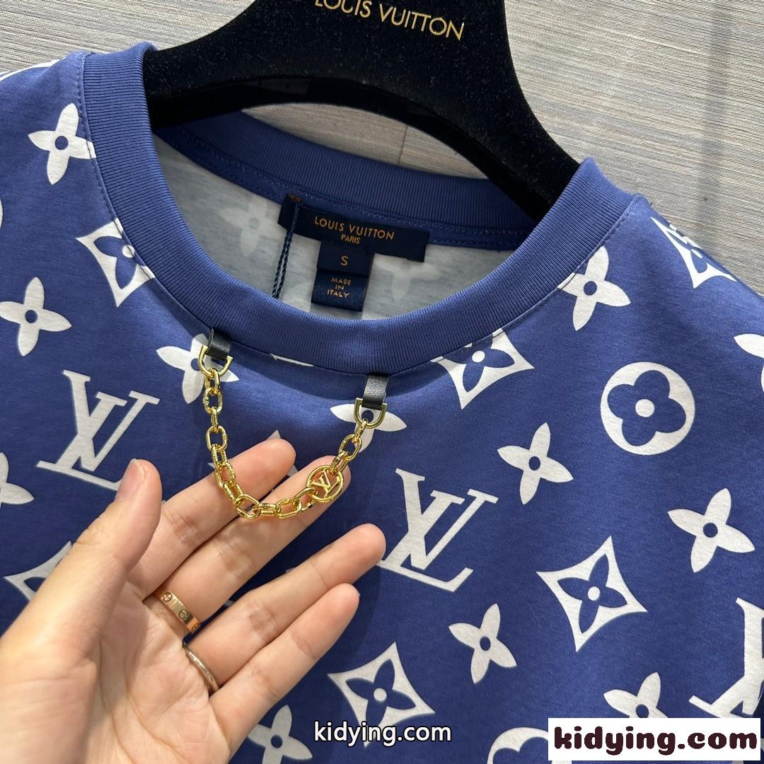 定番 人気 モノグラム クルーネック 半袖Tシャツ ルイヴィトン Tシャツ コピー ユニセックス-0